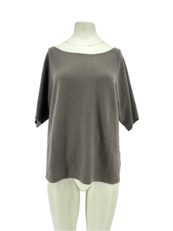 Top en cachemire gris