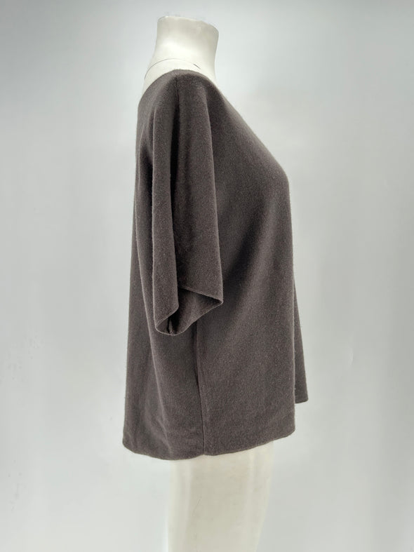 Top en cachemire gris