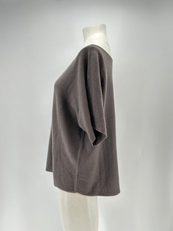 Top en cachemire gris