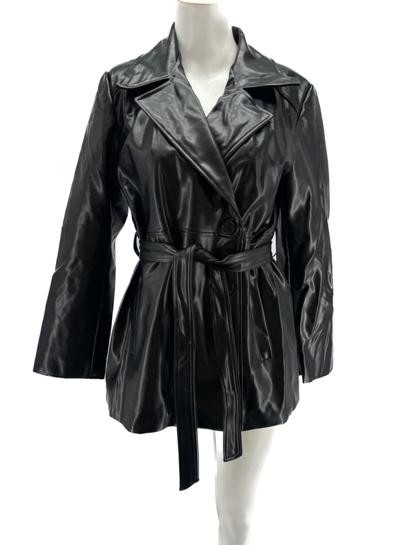 Veste en cuir vegan noir