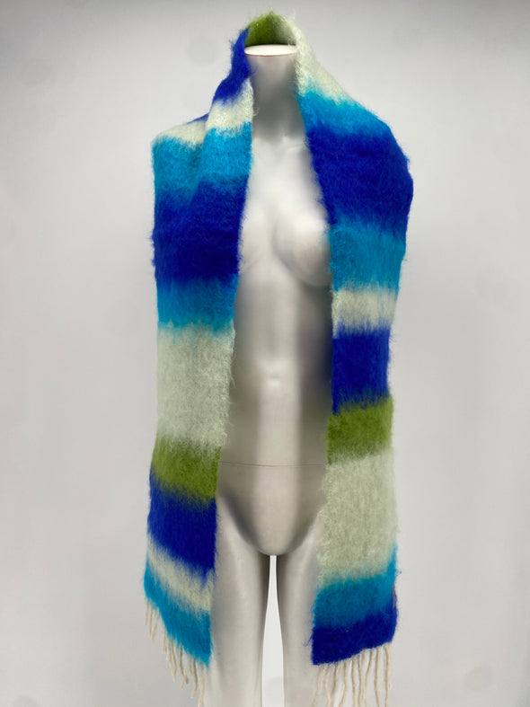 Écharpe bleu et verte en laine