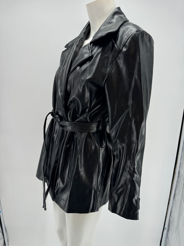 Veste en cuir vegan noir