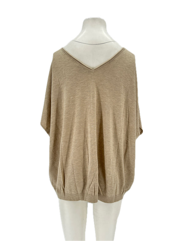 Top en cachemire beige