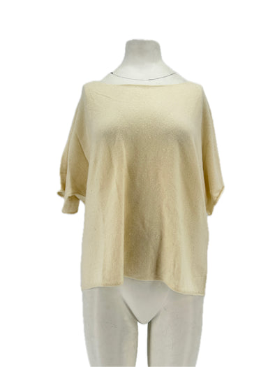 Top en cachemire crème