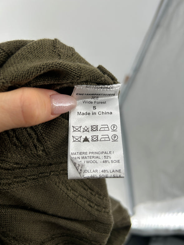 Robe kaki en mélange de laine et soie