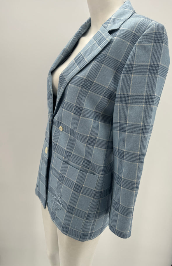 Blazer à carreaux bleu