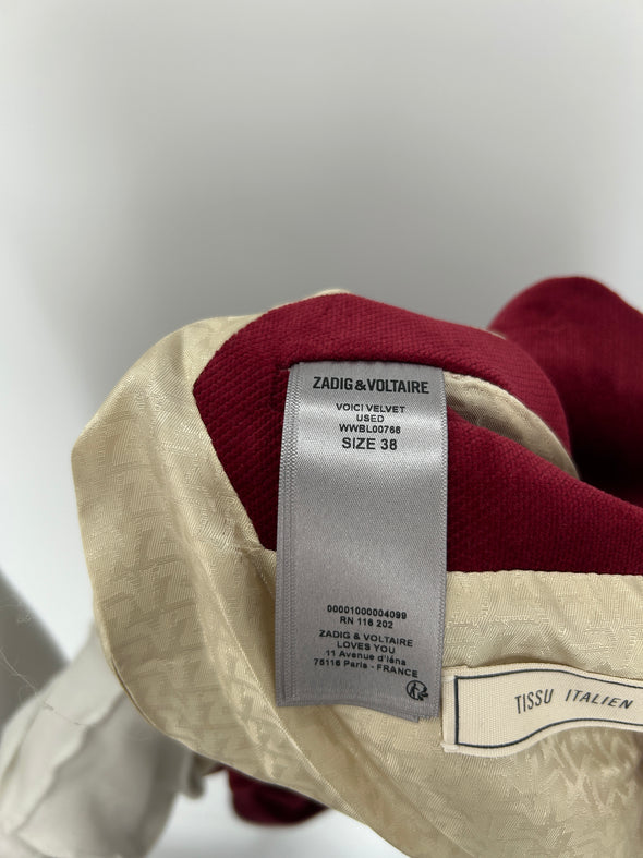 Blazer en velours rouge