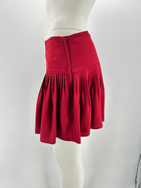 Jupe plissée rouge