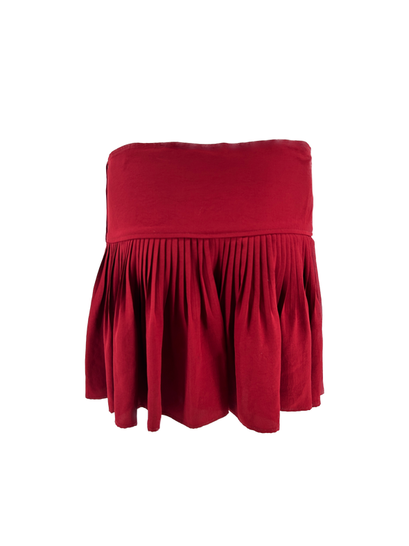Jupe plissée rouge