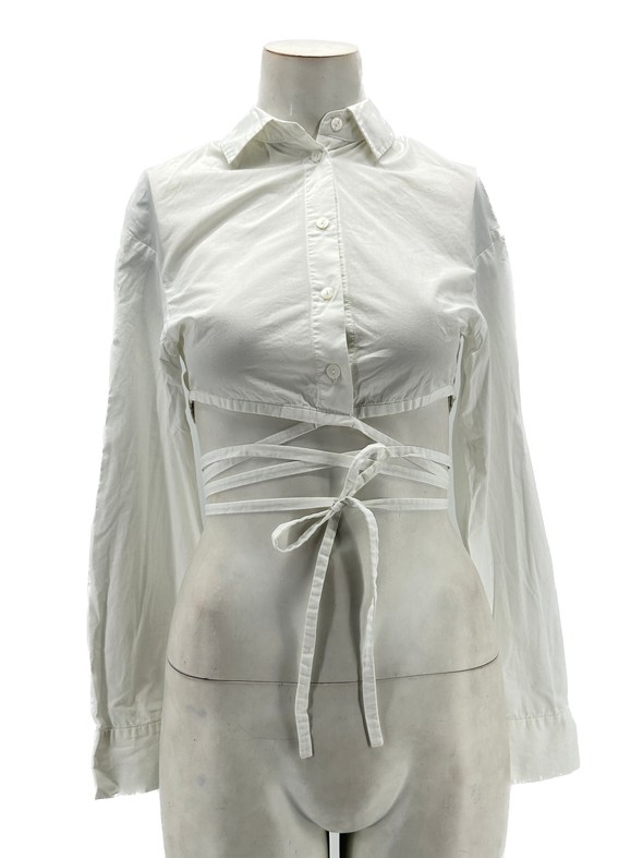 Chemise fashion blanche crop