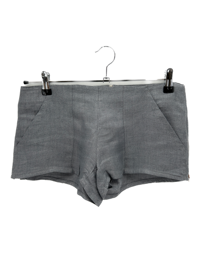 Mini short gris foncé 100% lin