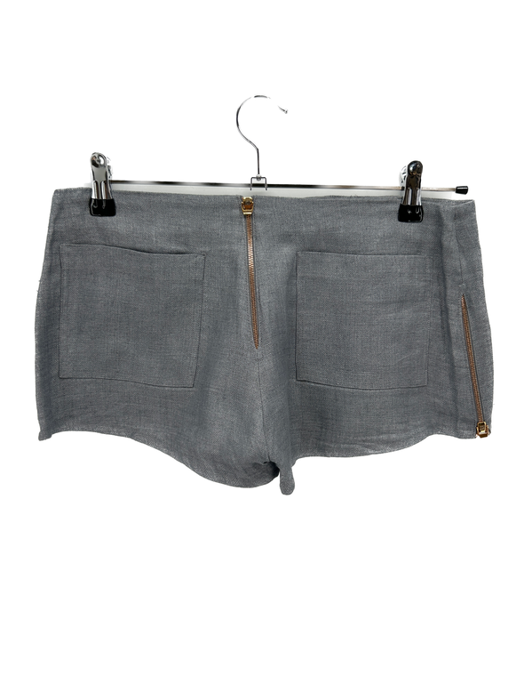 Mini short gris foncé 100% lin