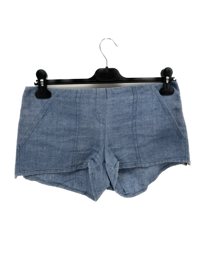 Mini short bleu 100% lin