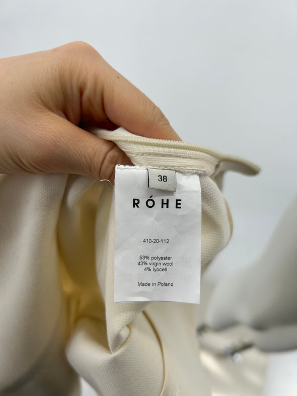 Top blanc en laine mélangée