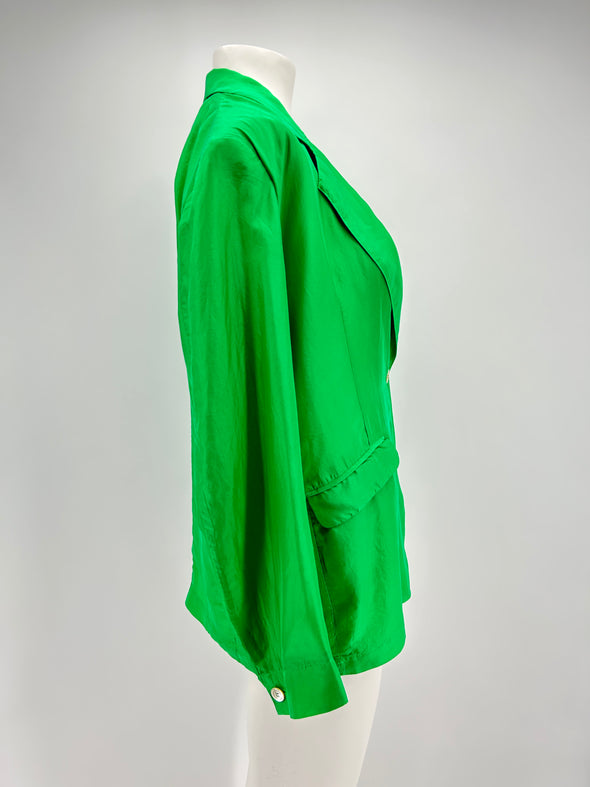 Blazer en soie vert