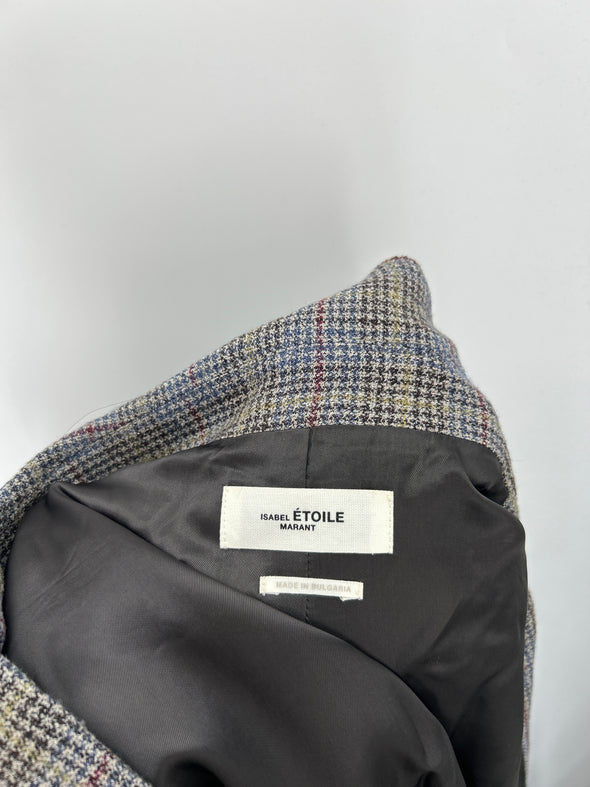 Blazer en laine à carreaux