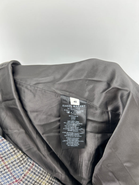 Blazer en laine à carreaux