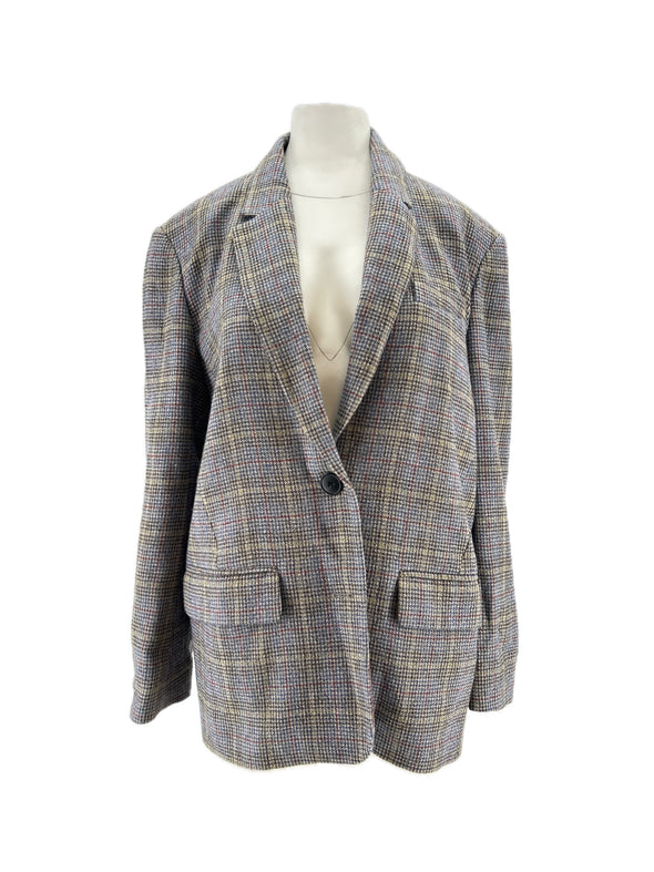 Blazer en laine à carreaux