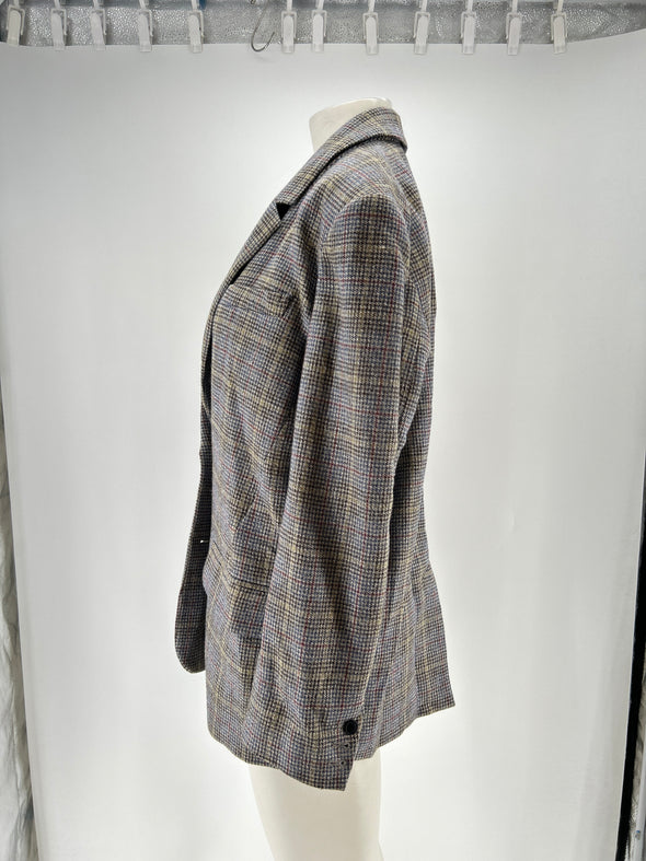 Blazer en laine à carreaux