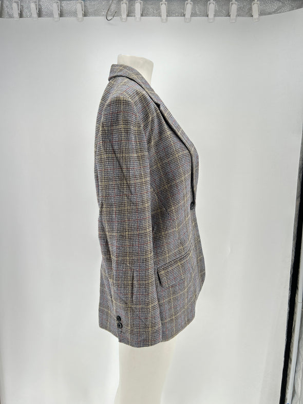 Blazer en laine à carreaux