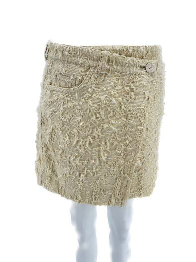 Mini jupe blanche texturée