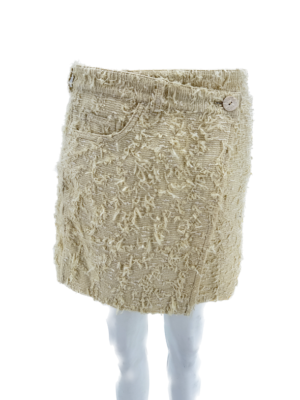 Mini jupe blanche texturée