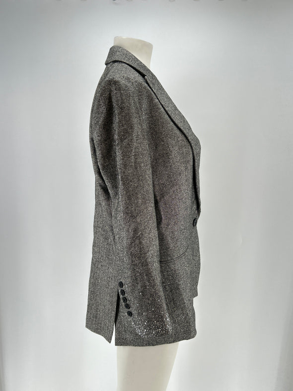 Blazer gris en laine mélangée