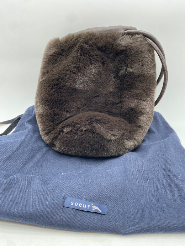 Sac fourrure synthétique marron