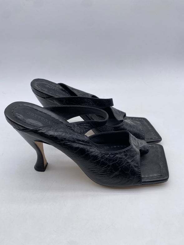 Mules à talons en cuir