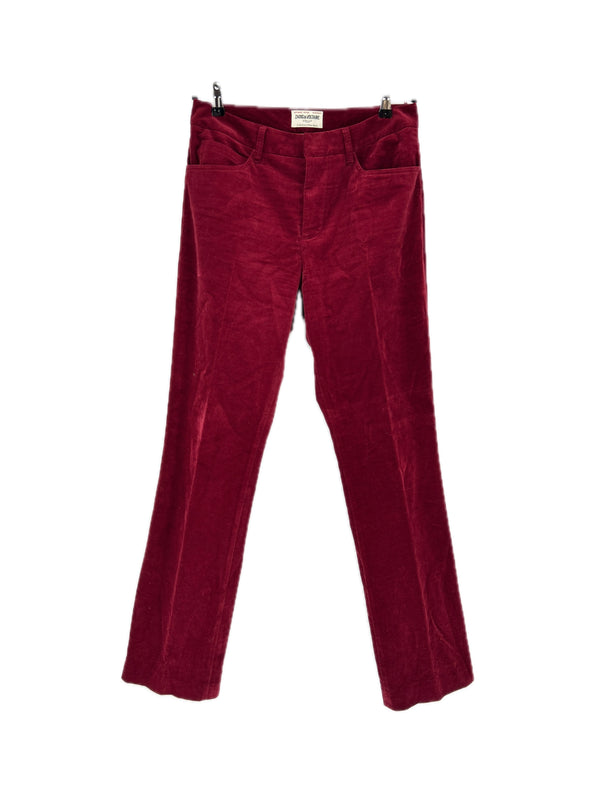 Pantalon en velours rouge