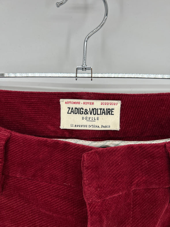 Pantalon en velours rouge