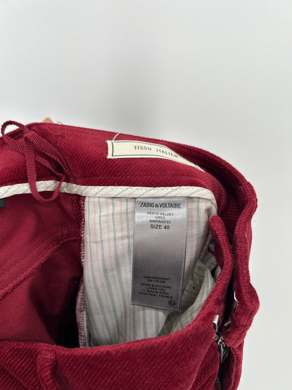 Pantalon en velours rouge