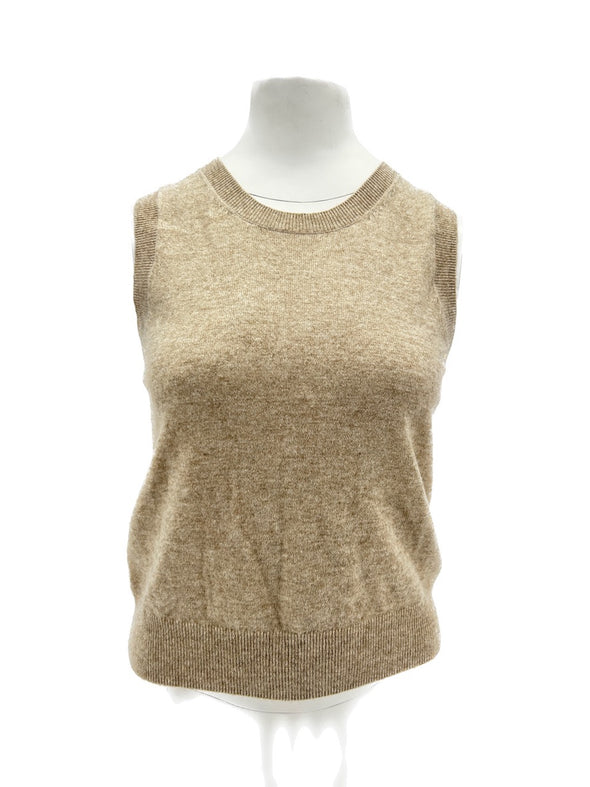 Top en cachemire beige