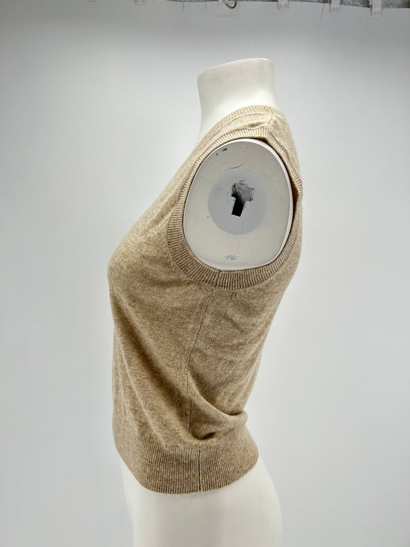 Top en cachemire beige