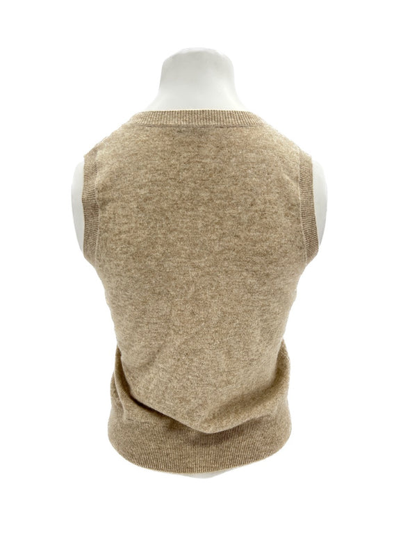 Top en cachemire beige