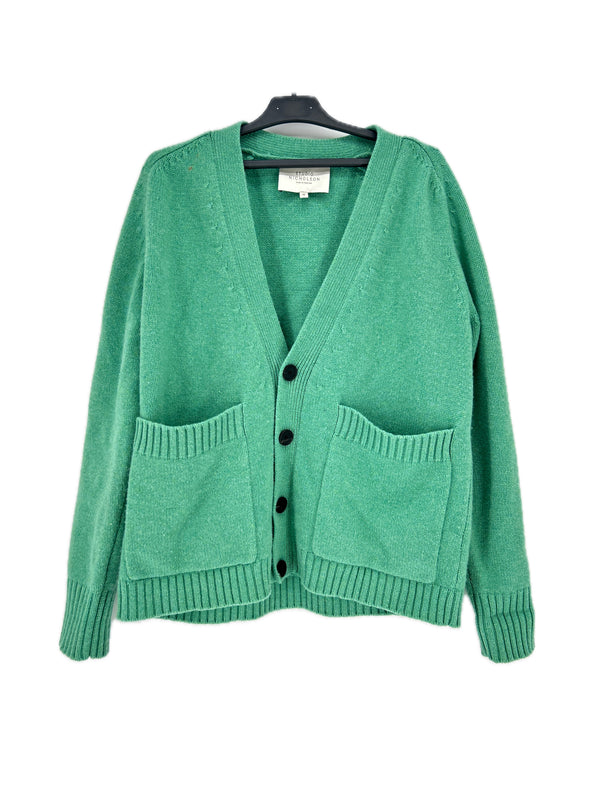 Cardigan en laine vert
