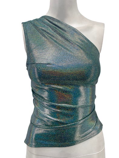 Top asymétrique métallisé