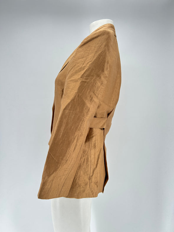 Blazer en lin marron