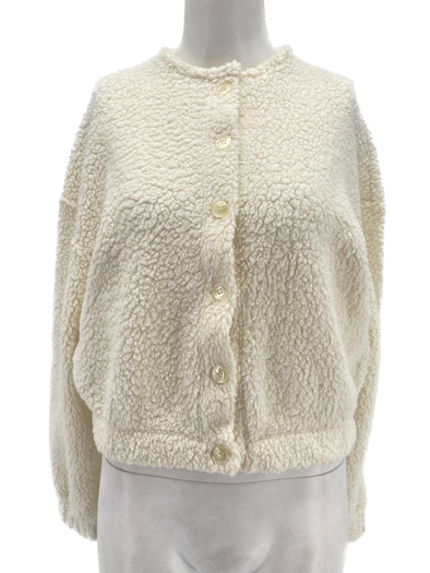 Cardigan façon mouton blanc