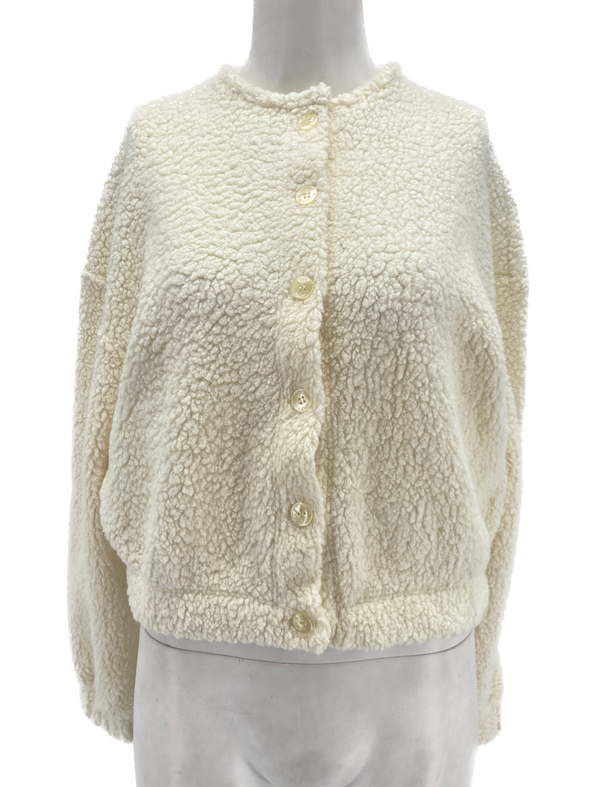 Cardigan façon mouton blanc