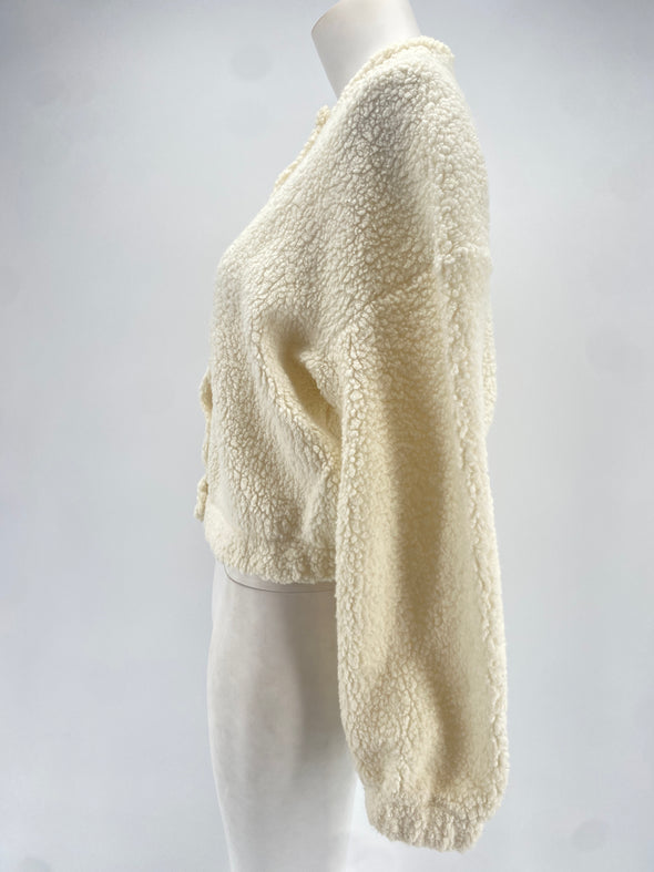 Cardigan façon mouton blanc