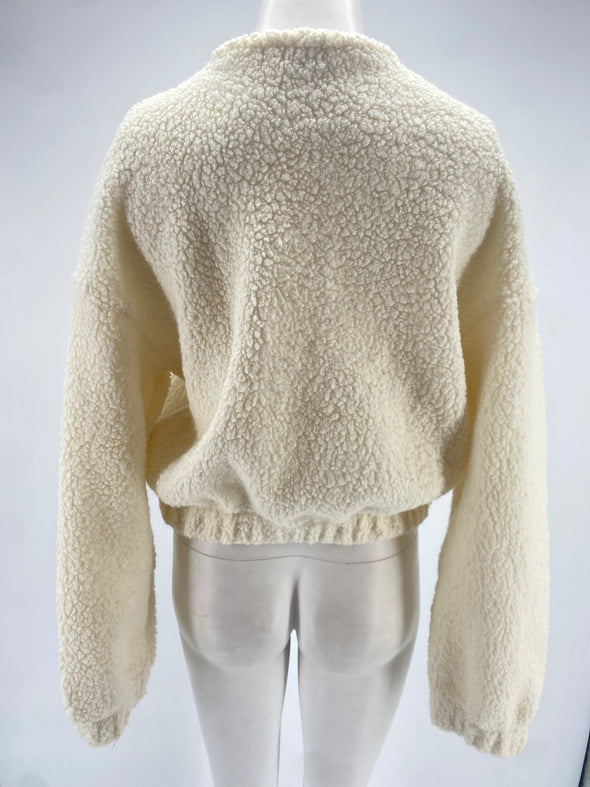 Cardigan façon mouton blanc