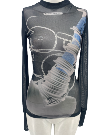 Top manches longues transparent