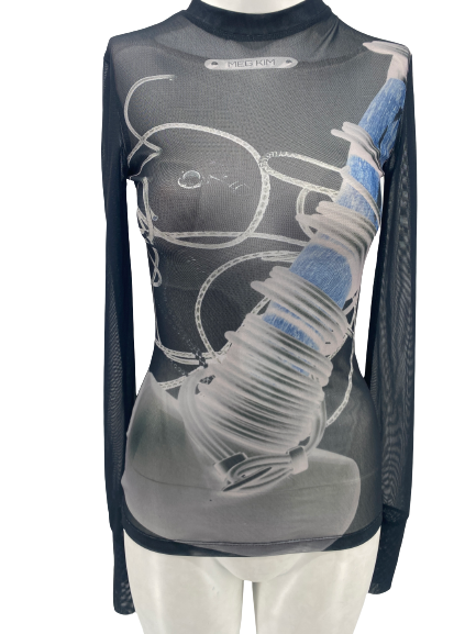 Top manches longues transparent