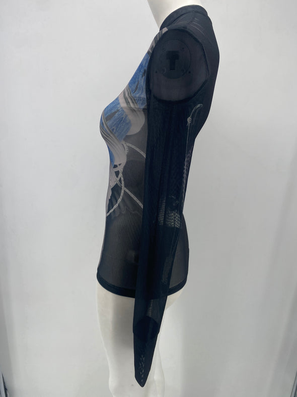 Top manches longues transparent