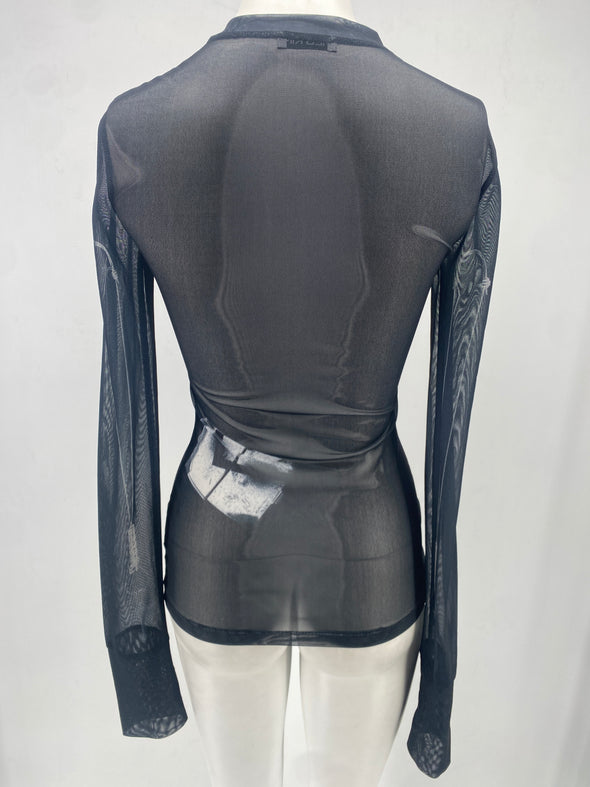 Top manches longues transparent