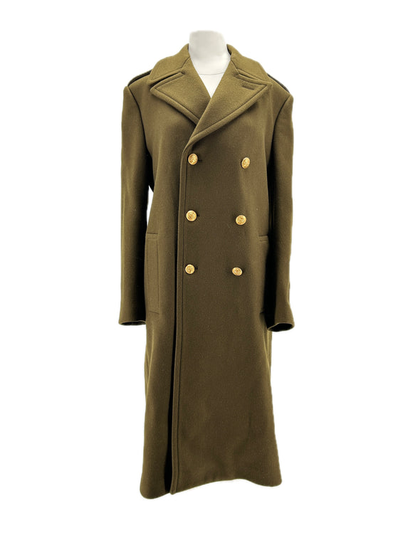 Manteau long en laine kaki