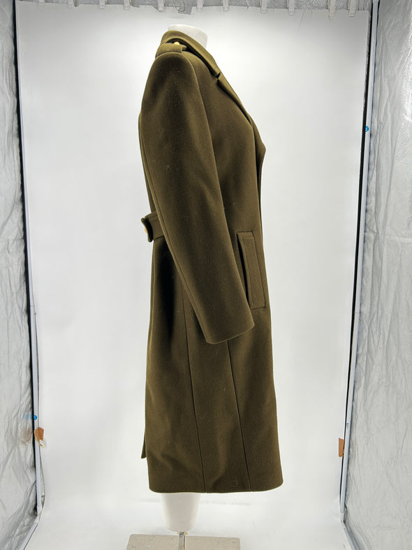 Manteau long en laine kaki