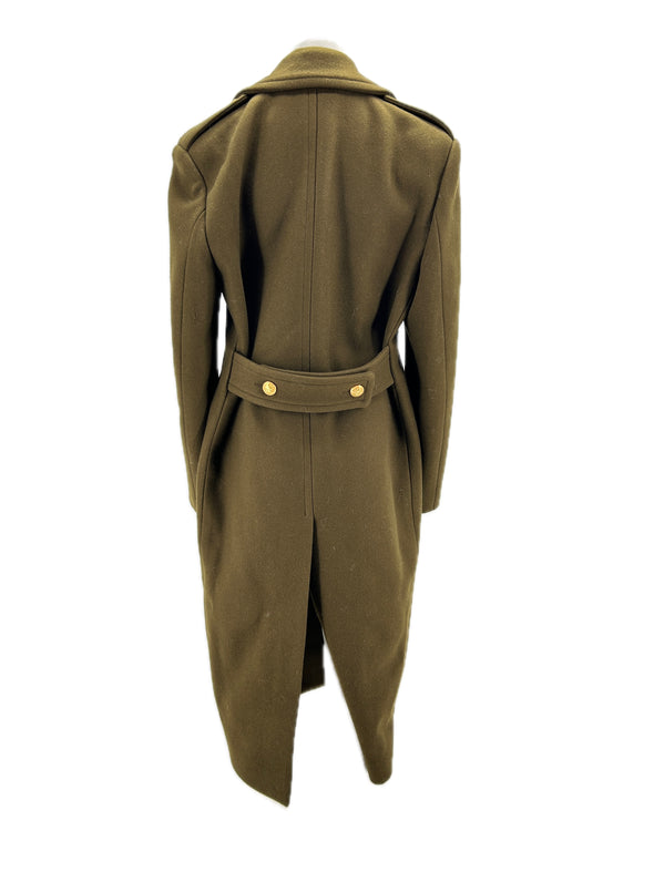 Manteau long en laine kaki