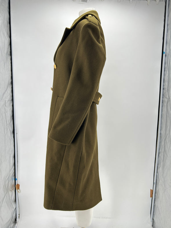 Manteau long en laine kaki